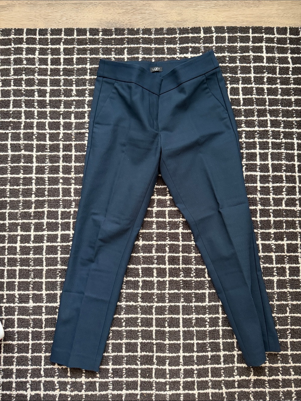 LOFT Women's Dark Navy Straight-Leg Ankle Pants